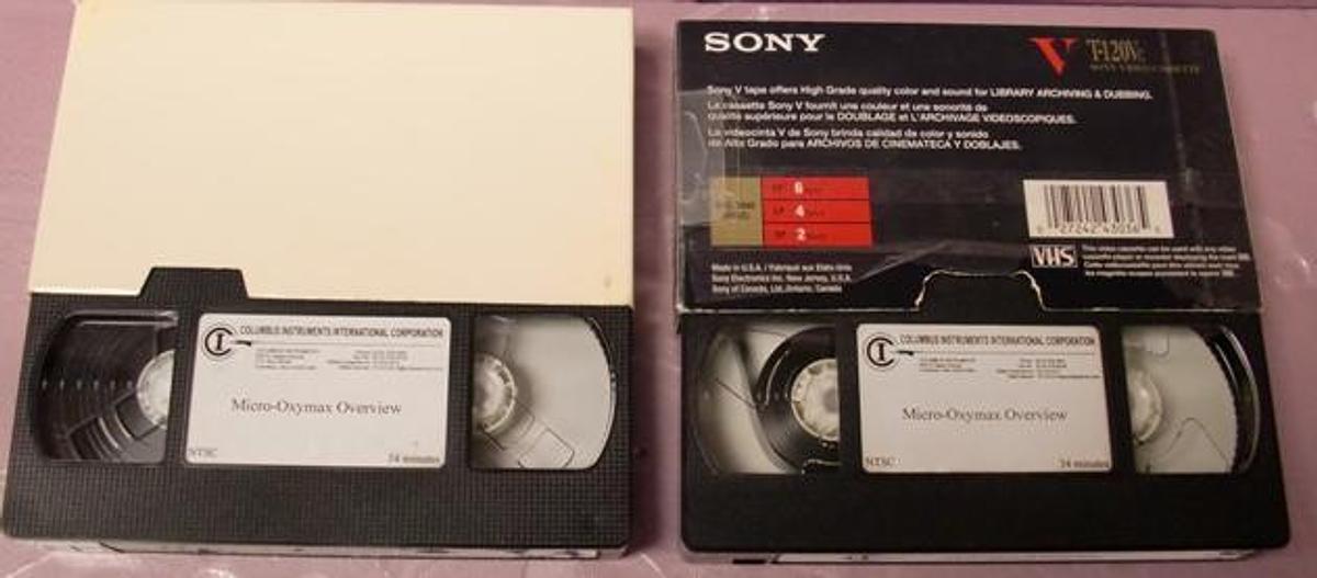 Used VHS TAPES FOR COLUMBUS INSTRUMENTS. MICRO OXYMAX OVERVIEW 34 MINUTES.