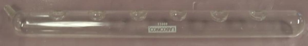 Used QTY. 1. LABCONCO KJELDAHL DIGESTION FUME REMOVAL TUBE 60011 LAB GLASS. (TUBE ONLY).