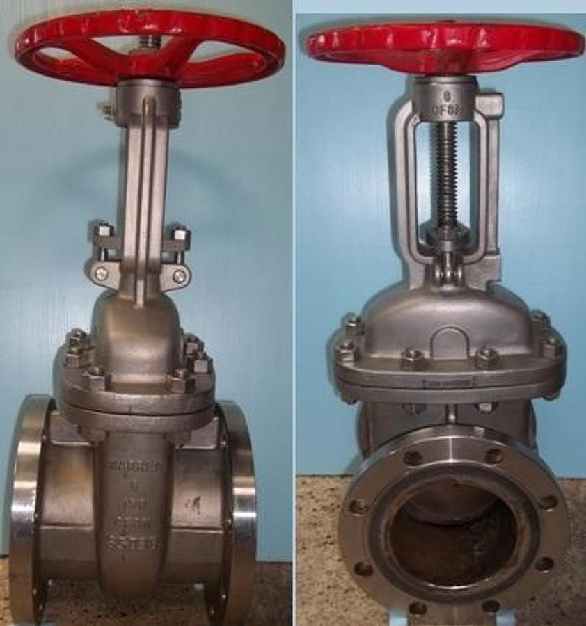 Used WARREN 6" 150 CF8M FLANGED GATE VALVE S5038