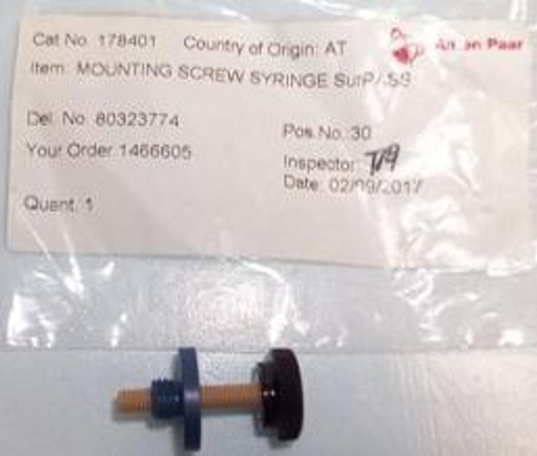 Used ANTON PAAR MOUNTING SCREW SYRINGE SURPASS