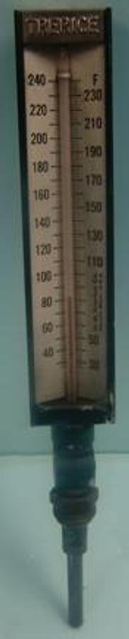 Used H.D.TREICE CO.MERCURY THERMOMETER READING 26-240 DEG.F.