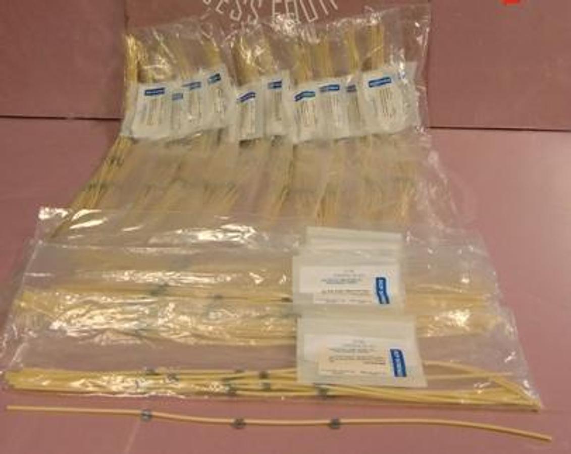 Used SPC SCIENCE SANTOPRENE TUBING GRAY/GRAY LOT NO. IWO2744 PT NO. 020-030-41116 PACKS OF 12 EACH NEW CONDITION IN ORIGINAL PACKAGING.