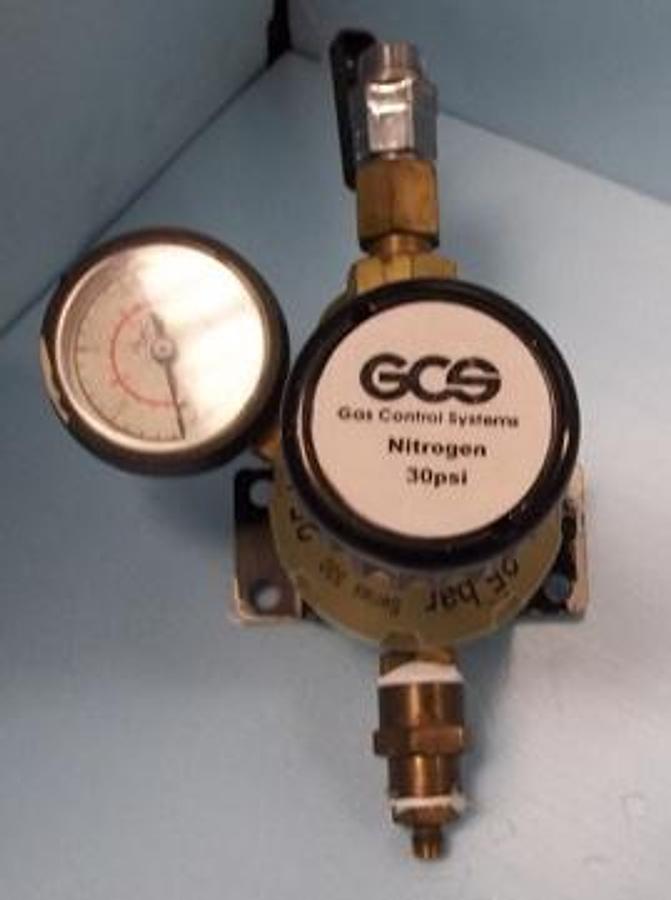 Used QTY. 1. GCS GAS CONTROL SYSTEMS SERIES 300 NITROGEN REGULATOR 30 PSI