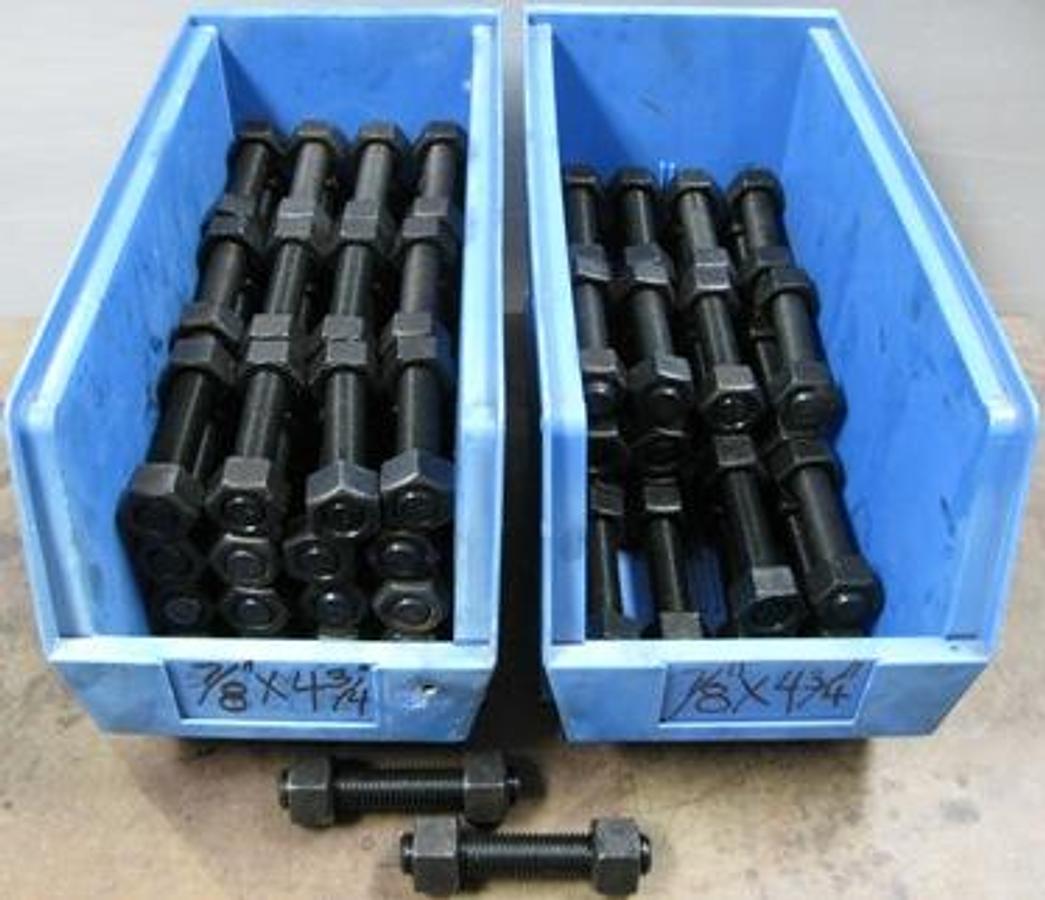 Used QTY. 80. HIGHLAND THREADS INC. STUDS WITH NUTS