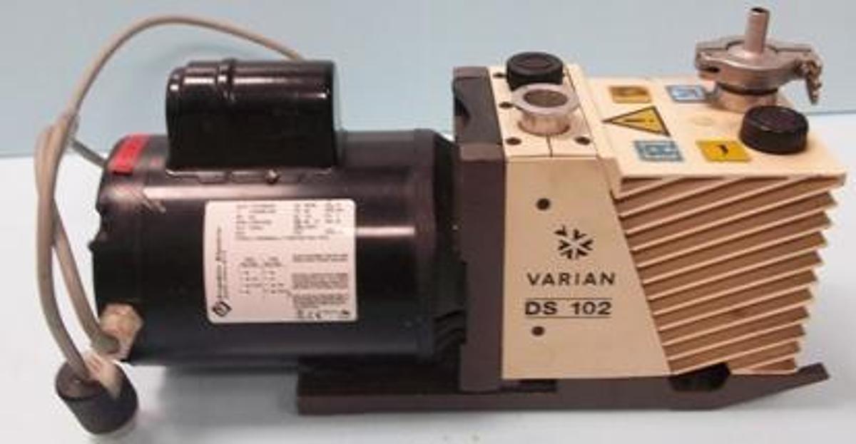 Used QTY .1. VARIAN DS-102 VACUUM PUMP WITH FRANKLIN ELECTRIC MOTOR MODEL: 1101006424