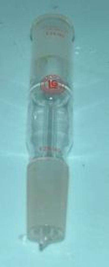 Used LAB GLASS 24/40 FEMALE TOP 24/40 MALE BOTTOM W/ CENTER GLASS.