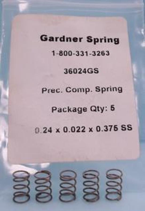 Used ISL BY PAC FP93 5G2 FLASH POINT TESTER PART: GARDNER SPRING PACAGE OF 5 36024GS PREC. COMP. SPRING 0.24 X 0.022 X 0.375 SS.