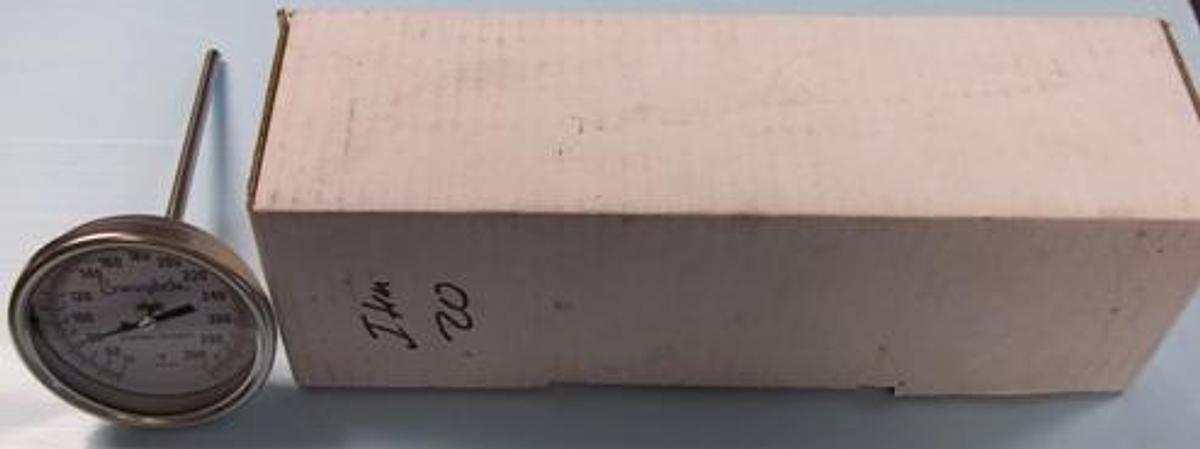 Used SWAGELOK DAMPENED MOVEMENT DEG F 2 DEG SUBD GAUGE THERMOMETER NEW IN BOX.