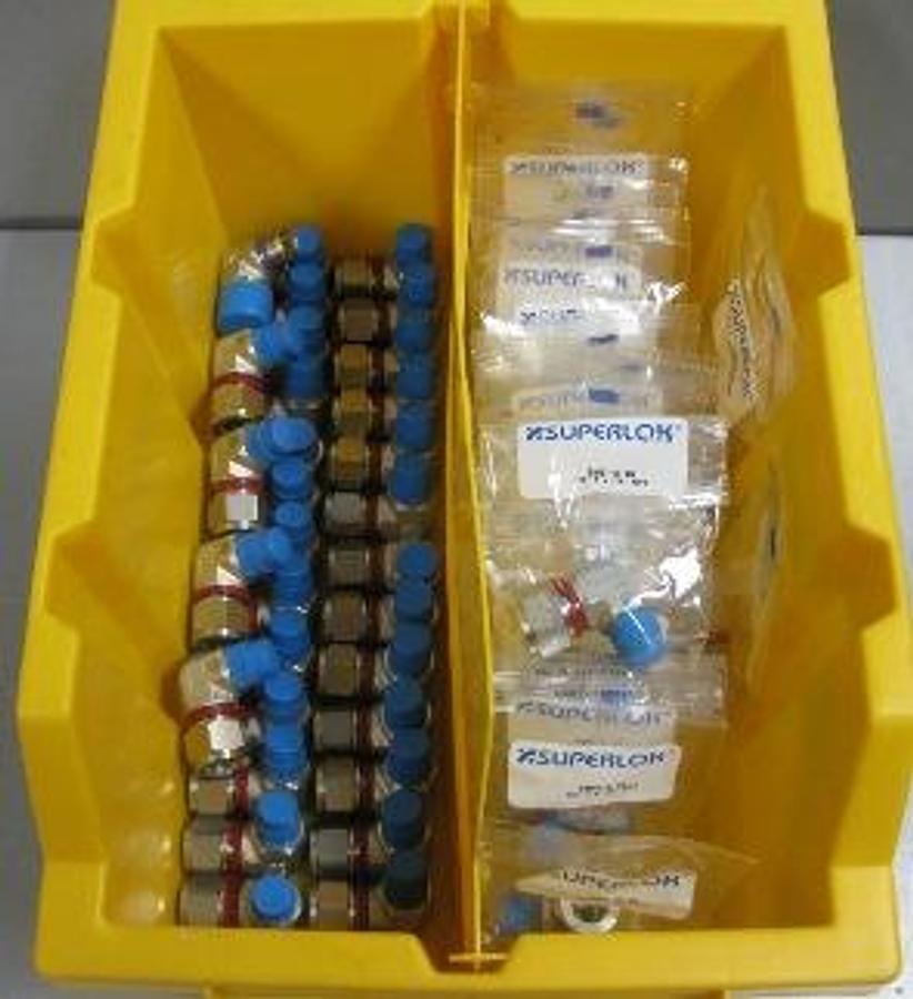 Used QTY. 48. SUPERLOK SMEI-8-4N 1/2 TUBE X 1/4 MPT - 316 SS SUPERLOK MALE ELBOW #SMEI-8-4N.