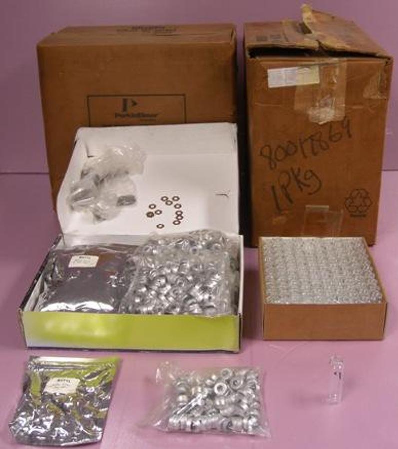 Used QTY. 1900. TOTAL 19 BOXES 100 EACH. PERKIN ELMER HEAD SPACE VIALS 20 ML