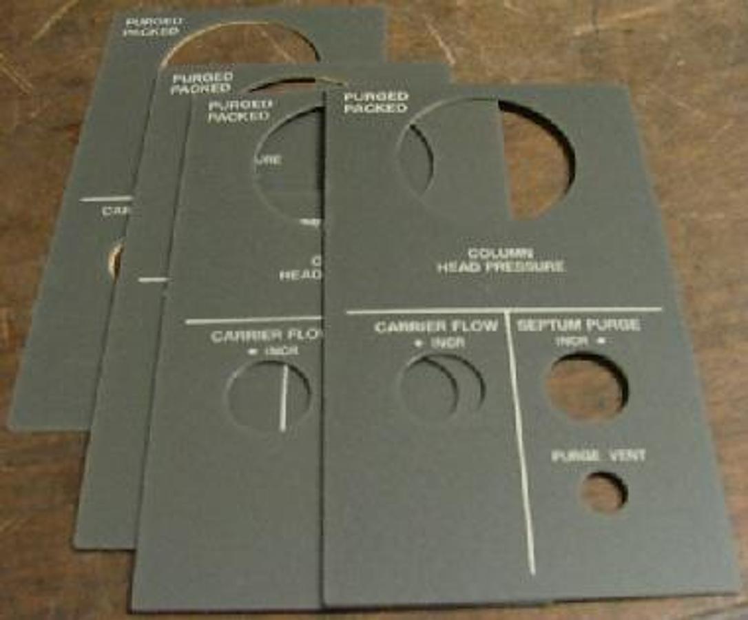 Used QTY. 4. HEWLETT PACKARD 5890 PURGED PACKED PANEL STICKERS (NEW)