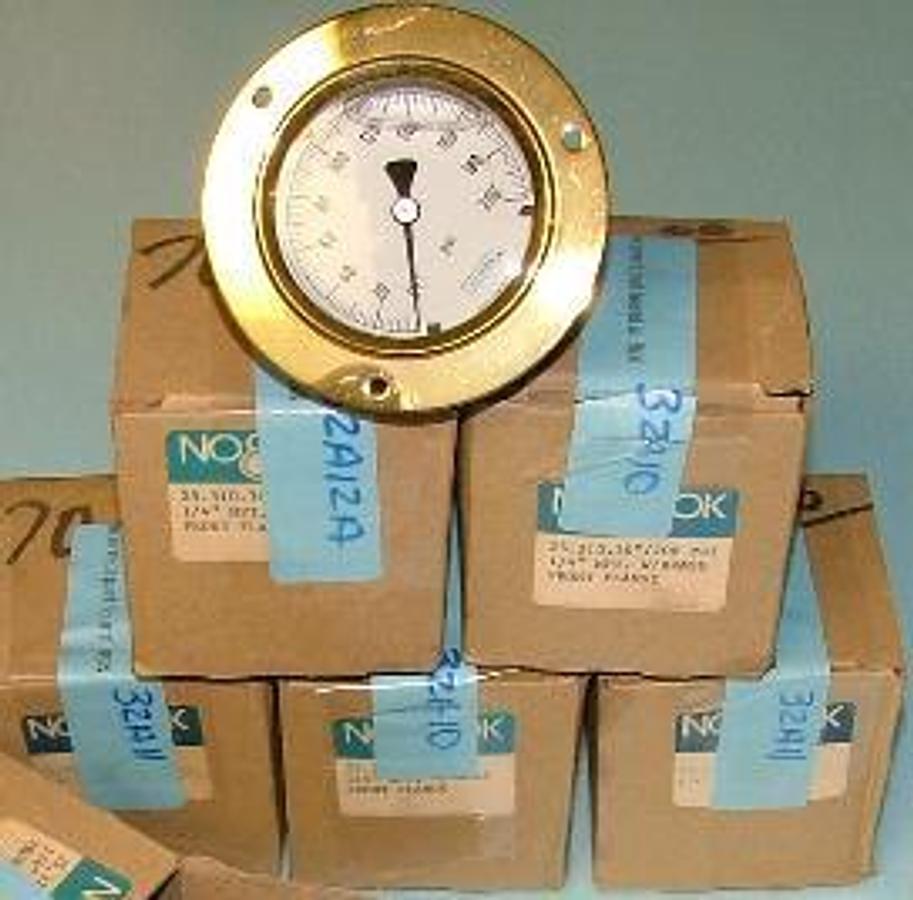 Used NOSHOK PANEL MOUNT GAUGES -30-200 PSI IN Hg