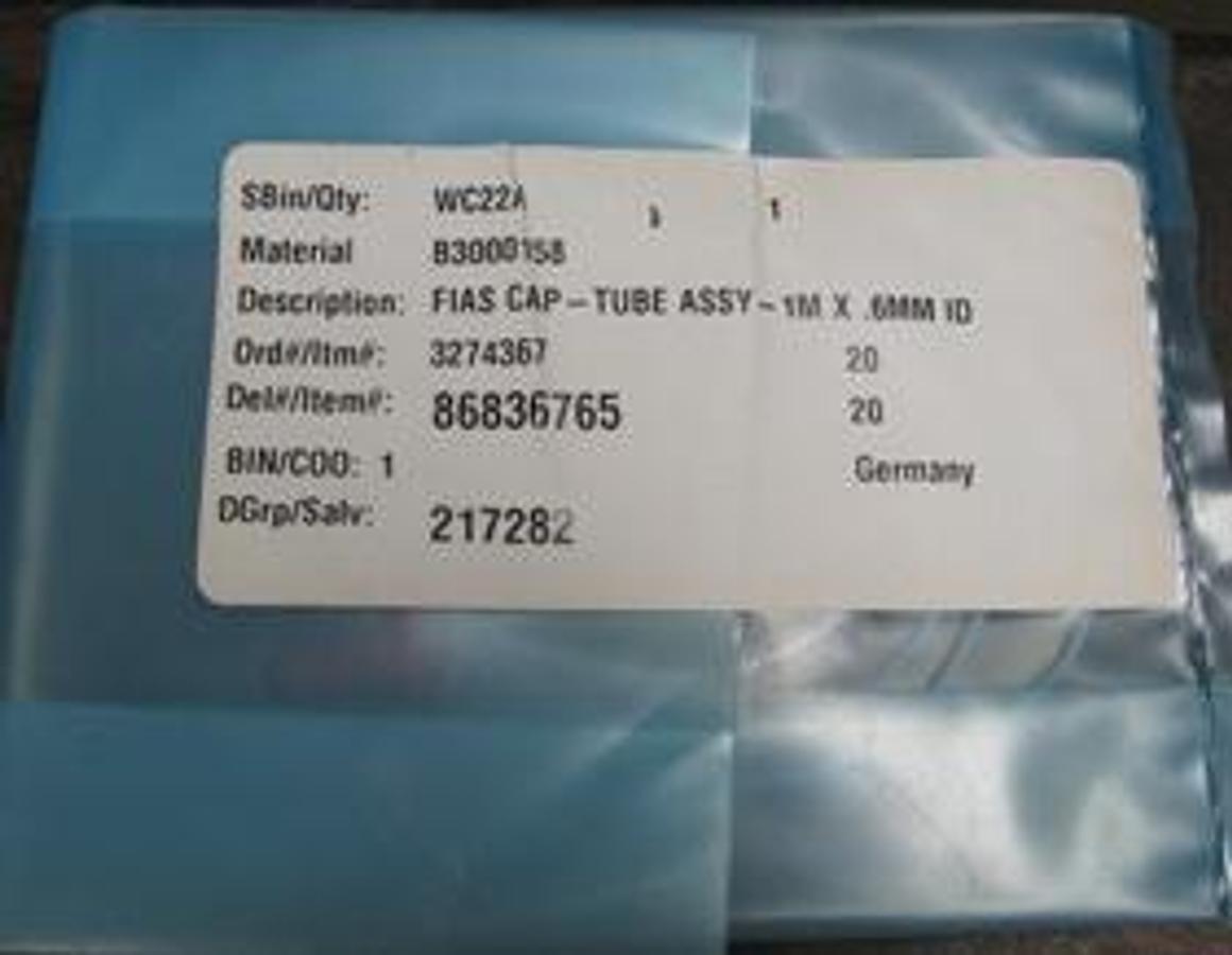 Used QTY. 1. PERKIN ELMER FIAS CAP-TUBE ASSY- 1M X .6MM ID