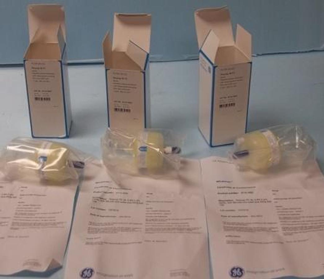 Used QTY. 3. GE HEALTH CARE SCIENCES WHATMAN FILTER DEVICE POLYCAP 36TC STERILE POLYETHERSULFONE MEMBRANCE W/ POLYPROPYLENE HOUSING PORE SIZE .08/.02 UM 1 UNIT 380 CM^2 EFA CAT NO 6715-3682 LOT NO 747619 EXP DATE JUNE 2017.