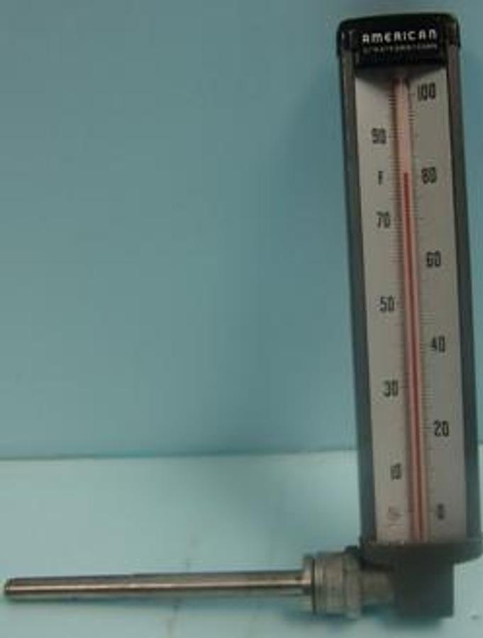 Used QTY. 1. AMERICAN STRATFORD CONN MERCURY THERMOMETER READING 0-100 DEG. F.