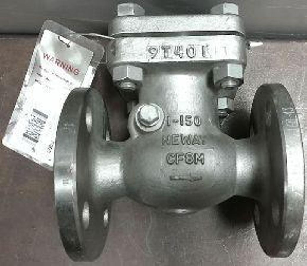 Used NEWAY 1" 150 CF8M RAISED FACE FLANGED CHECK VALVE