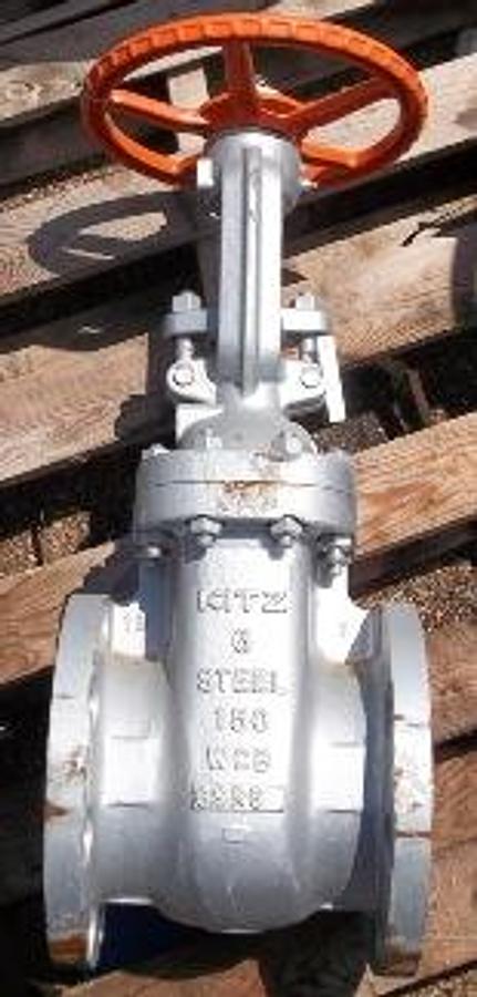 Used QTY. 1. KITZ 6" 150 FLANGED RAISED FACE GATE VALVE. 6-150 STEEL WCB 69R6.