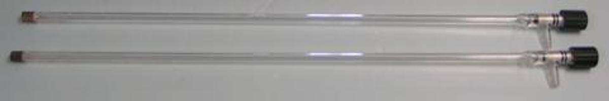 Used QTY. 2. GLASS FILTER TUBES 31 INCHES LONG X 9/16 WIDE.