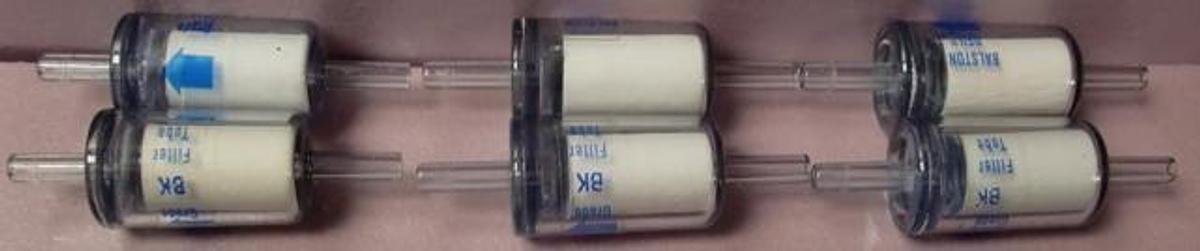 Used QTY. 6. BALSTON DFU FILTER TUBE GRADE BK. FOR COLUMBUS INSTRUMENTS.