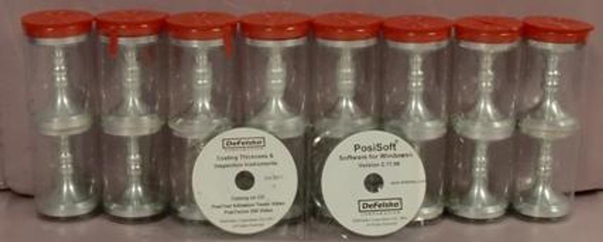 Used DEFELSKO CORPORATION COATING AND THICKNESS INSPECTION INSTRUMENTS TEST DOLLIES INCLUDES: 1) CATALOG ON CD DEFELSKO CORP. POSITEST ADHESION TESTER