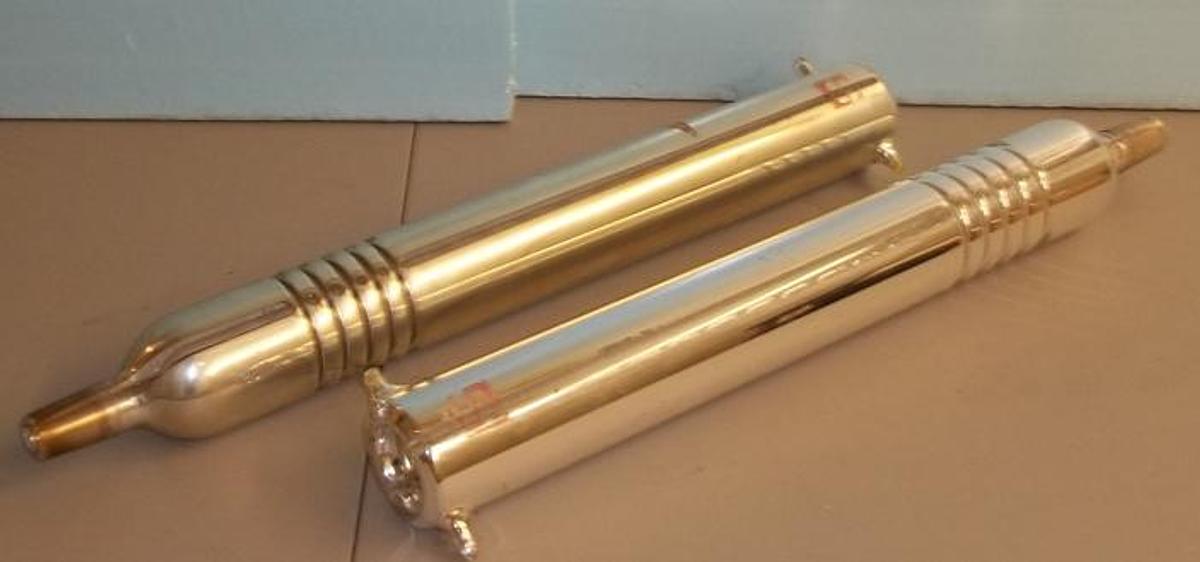 Used QTY. 2. LANG SILVERED GLASS VACUUM JACKED DISTILLATION PERFORATED PLATE