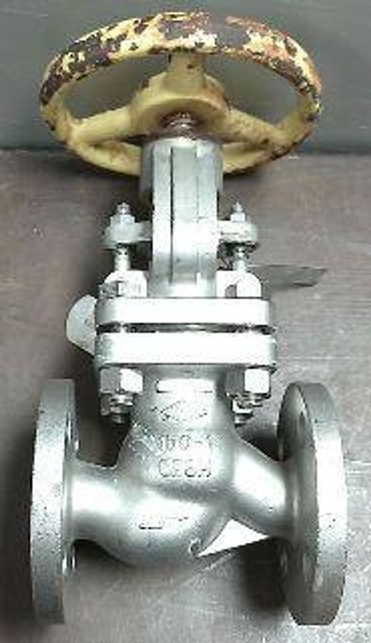 Used PK 1" 150 CF8M RAISED FACE FLANGED GLOBE VALVE