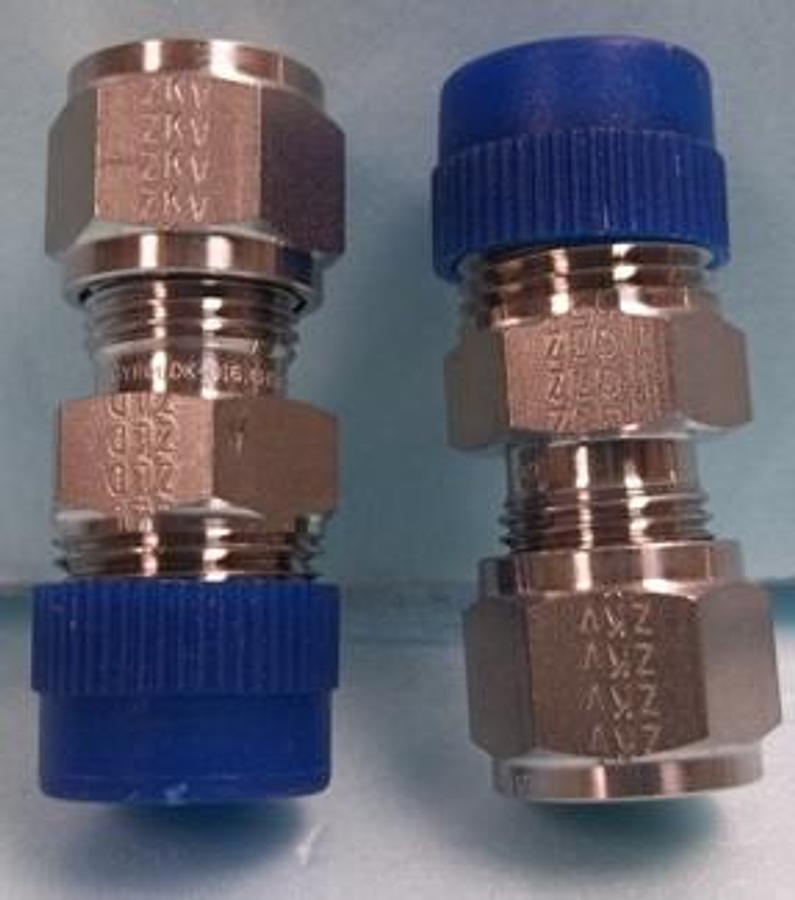 Used QTY. 2. HOKE ½" X 5/8" STAINLESS STEEL MALE FITTING GYROLOK 316 ZKV ZLD.