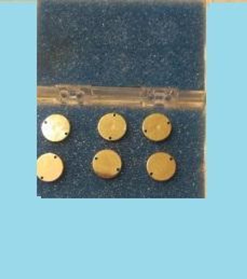 Used PERKIN ELMER VINTED PLATINUM SAMPLE HOLDER COVERS 03190031 PKG OF 6. $475.00.