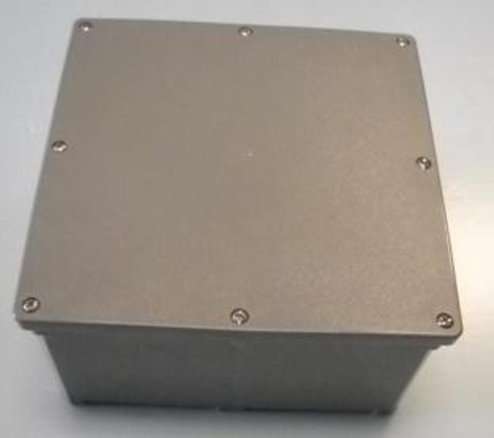 Used QTY. 1. CARLON LAMSON & SESSIONS 8" X 8" NON METALLIC (PLASTIC) ELECTRICAL ENCLOSURE WITH MOUNTING BRACKETS