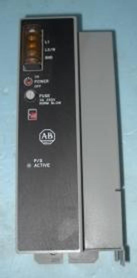 Used QTY. 1. ALLEN-BRADLEY CAT# 1771-P7B 120/220V AC POWER SUPPLY MODEL IN USA PART # INPUT 120/220 VOLTS AX NOMINAL 2.00/1.3 AMPS MAX 50/60 HZ OUTPUT 5-VOLTS DC 16 AMPS.
