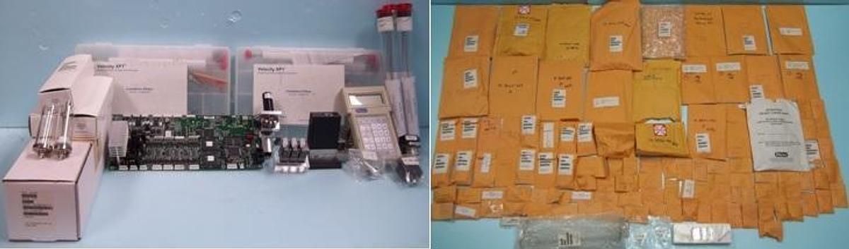 Used LOT OF TEKMAR PARTS INCLUDING THE FOLLOWING: 2). VELOCITY XPT PURGE AND TRAP SAMPLE CONCENTRATOR INSTALLATION KITBOX PART NO. 14-8900-KIT WITH FRIT SPARGER