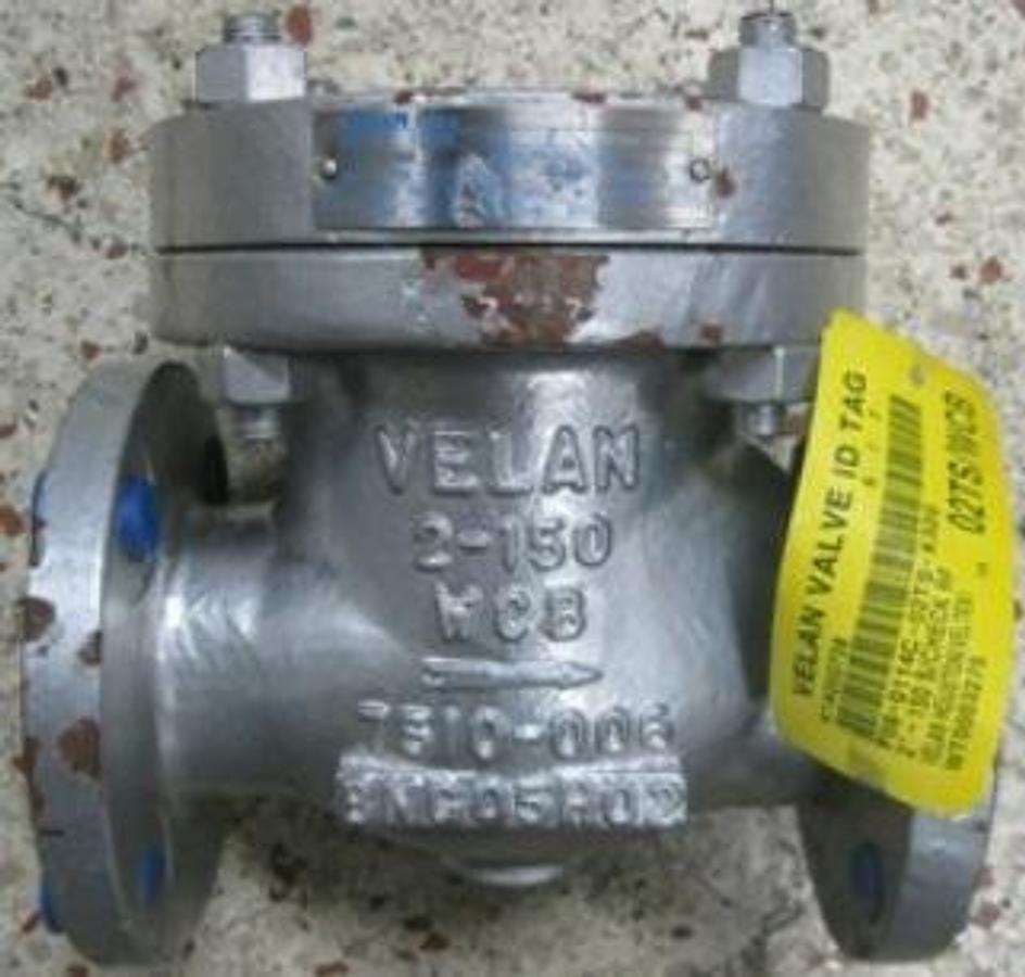 Used QTY. 1. VELAN 2" 150 WCB FLANGED RAISED FACE CHECK VALVE
