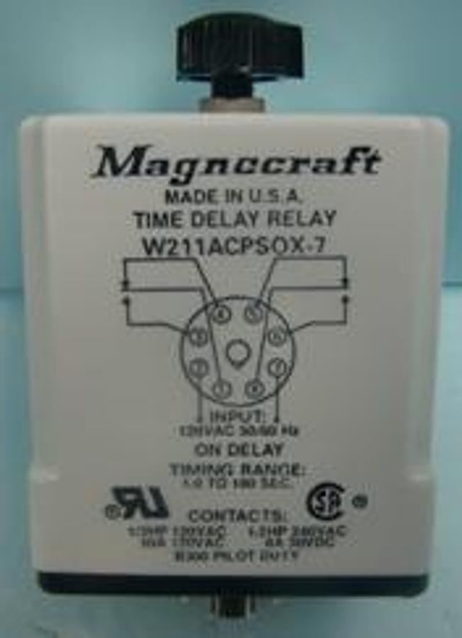 Used QTY. 1. MAGNECRAFT MADE IN U.S.A. TIME DELAY RELAY W211ACPSOX-7