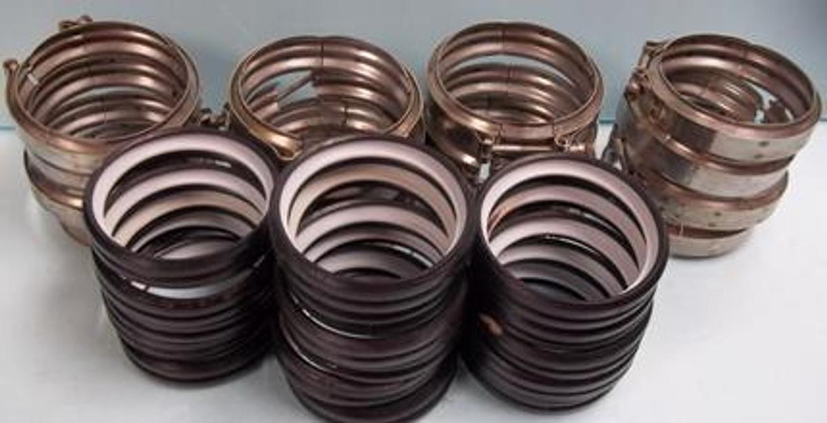 Used 4" BEAD TO BEAD GLASS CONNECTION FITTINGS WITH 16 SEALS.