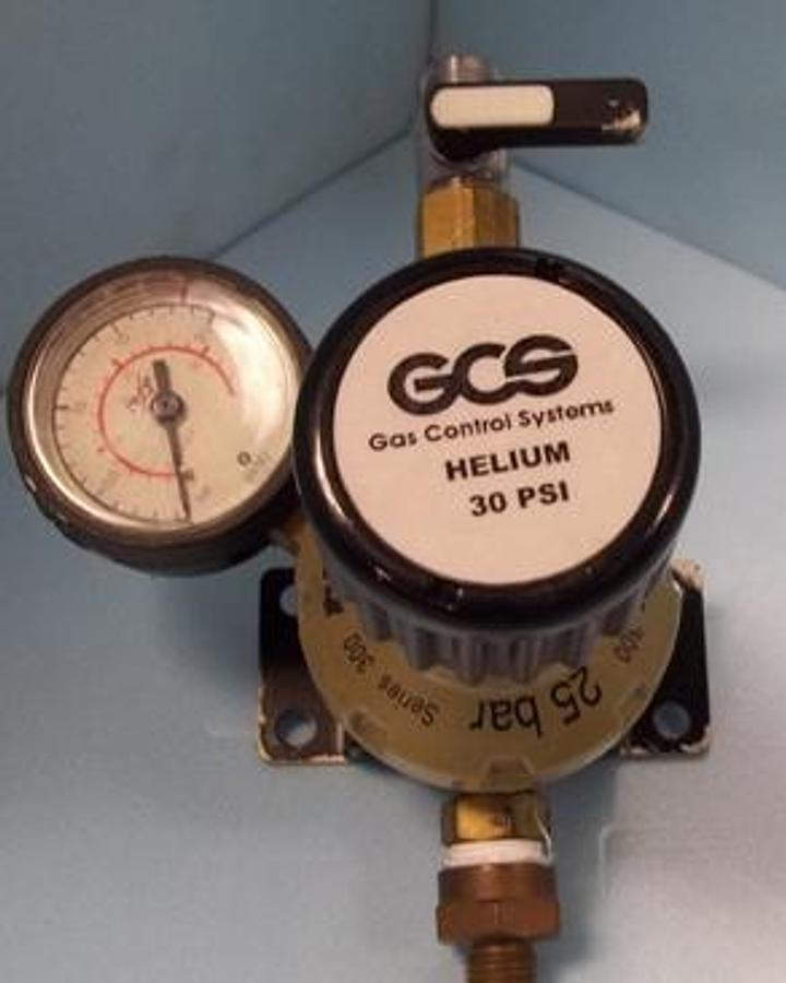 Used QTY. 1. GCS GAS CONTROL SYSTEMS SERIES 300 HELIUM REGULATOR 30 PSI