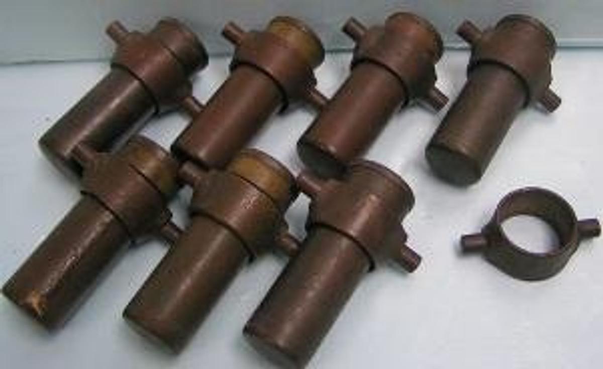 Used BRASS CENTRIFUGE CUPS 1 3/16 INCH WIDE X 3 ¾ INCH DEEP