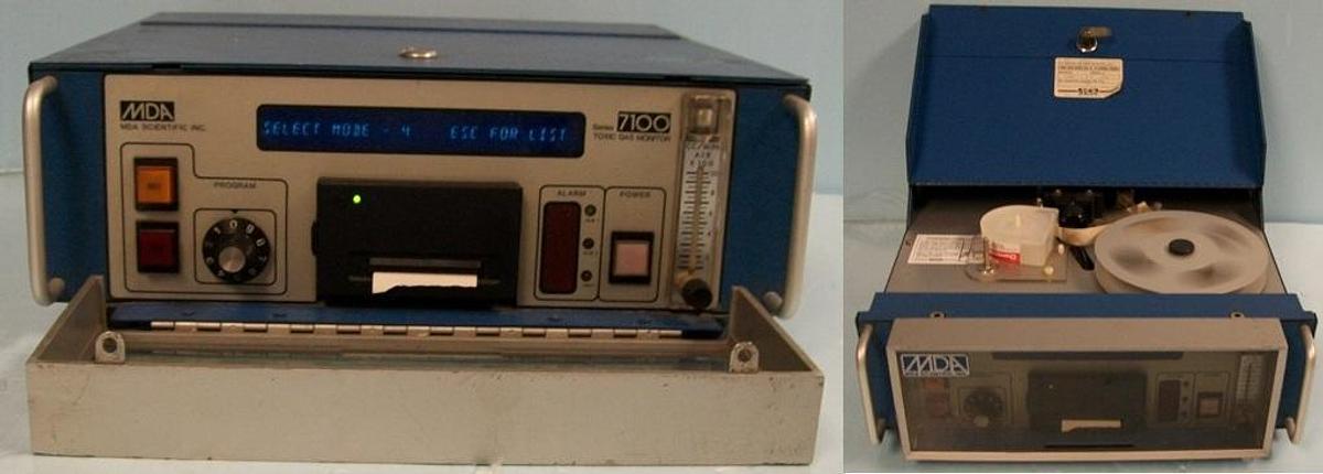 Used MDA SCIENTIFIC SERIES 7100 CONTINUOUS TOXIC GAS MONITOR WITH BUILT IN THERMAL PRINTER THAT DOCUMENTS ALARM CONDITIONS