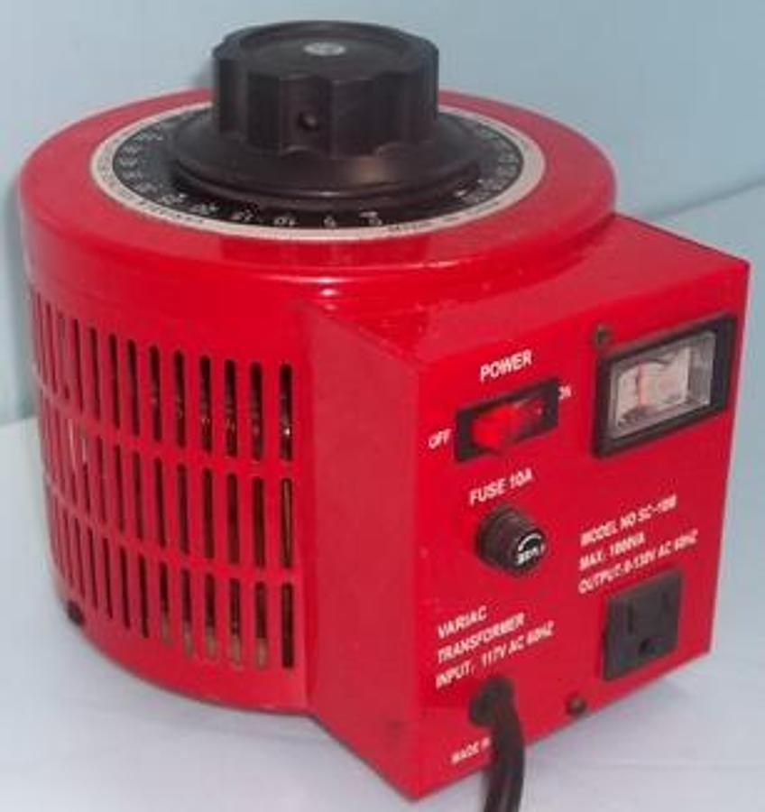 Used QTY. 1. VARIABLE VOLTAGE REGULATOR MODEL NO. SC-10 VARIAC TRANSFORMER INPUT 117V OUTPUT 0-130V AC