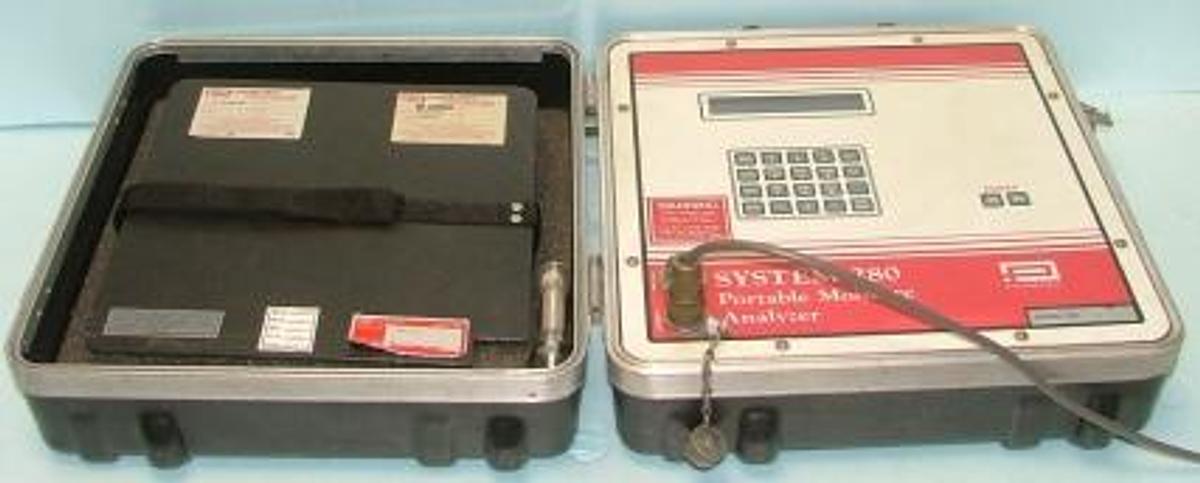 Used QTY. 1. PANAMETRICS PORTABLE MOISTURE ANALYZER SYSTEM 280 MODEL 280H-121 120V 50/60HZ 15 WATTS NOTE" WHEN PLUGGED IN ONLY CHARGED C COMES ON THE SCREEN (UNIT HAS A PROBE HOWEVER NO PROBE CABLE ).