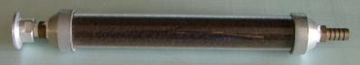 Used QTY. 1. GAS PURIFIER NO INFO DARK BROWN MATERIAL 10" LONG 1.5" OD