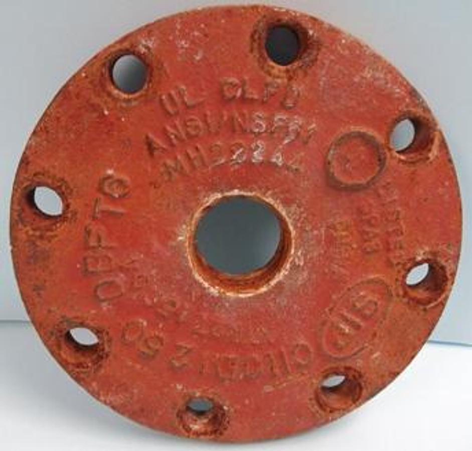 Used QTY. 1. SIP PIPE FLANGE O.D.: 11" I.D. 2 ¼" C11OD1250 DBFT6 XYK271580A UL CLFD ANSI/NSF61 MH20244.