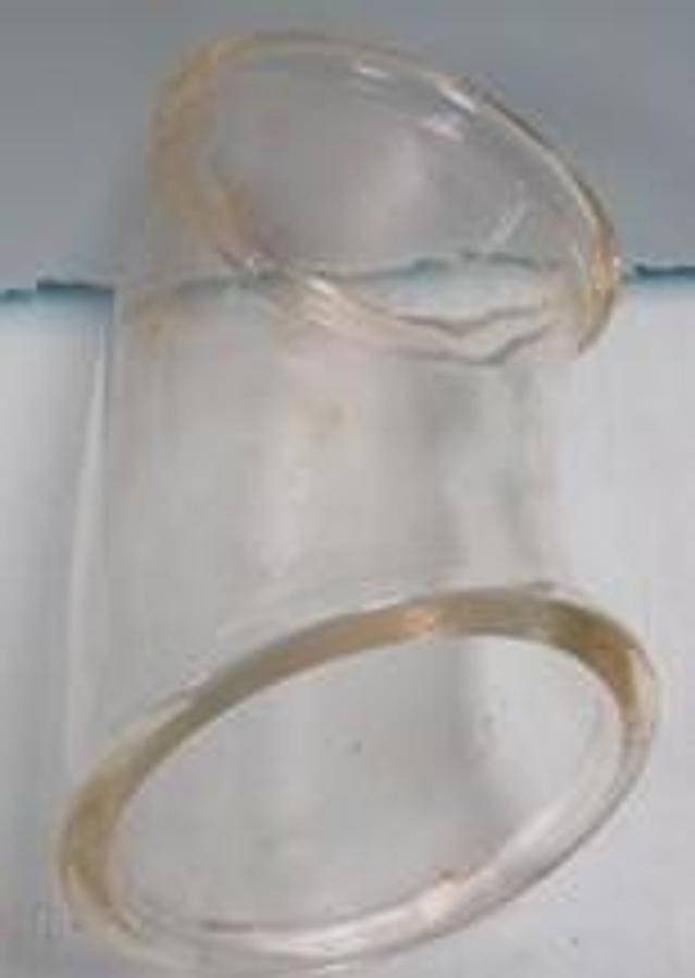 Used PYREX GLASS 4" GLASS 45 DEG. FITTING BEADED ENDS.