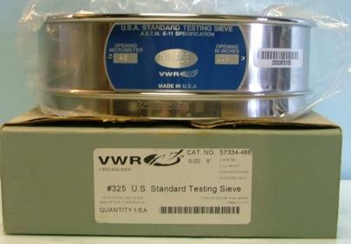 Used QTY. 2. VWR #325 US STANDARD TESTING SIEVE 8" DIA. NO. 57334-486 STAINLESS STEEL. (NEW).