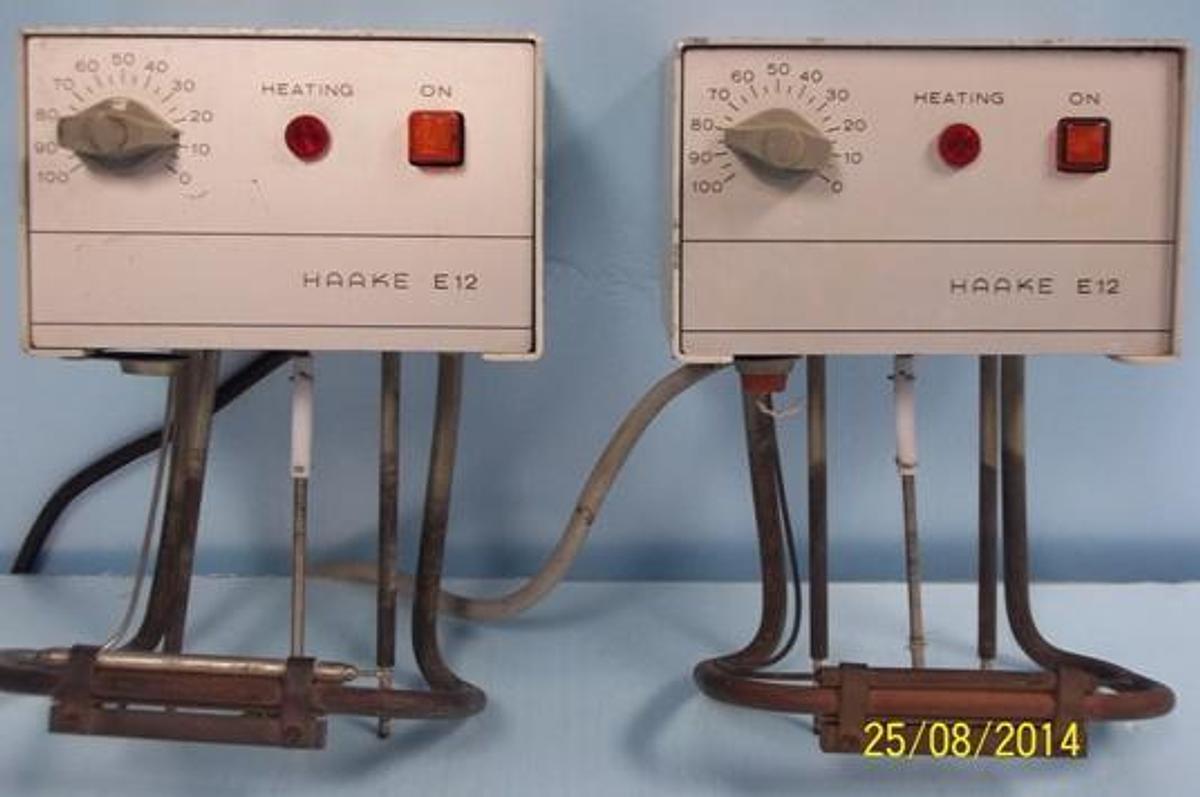 Used HAAKE STIRRER HEATER UNIT MODEL: E12 NR 711004 110V FRONT: HEAT-LEVEL CONTROL (0-100.