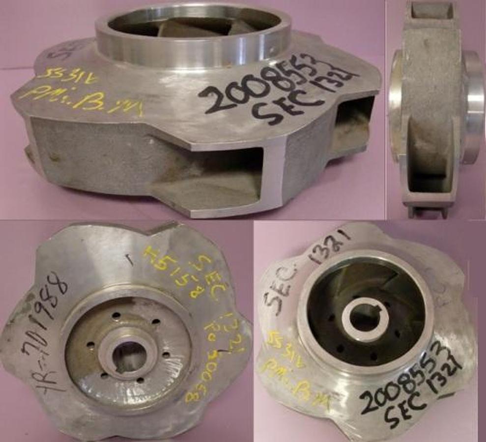 Used 16" ( 15-5/8") CENTRIFUGAL PUMP IMPELLER HIGH HEAD CLOSED CHANNEL