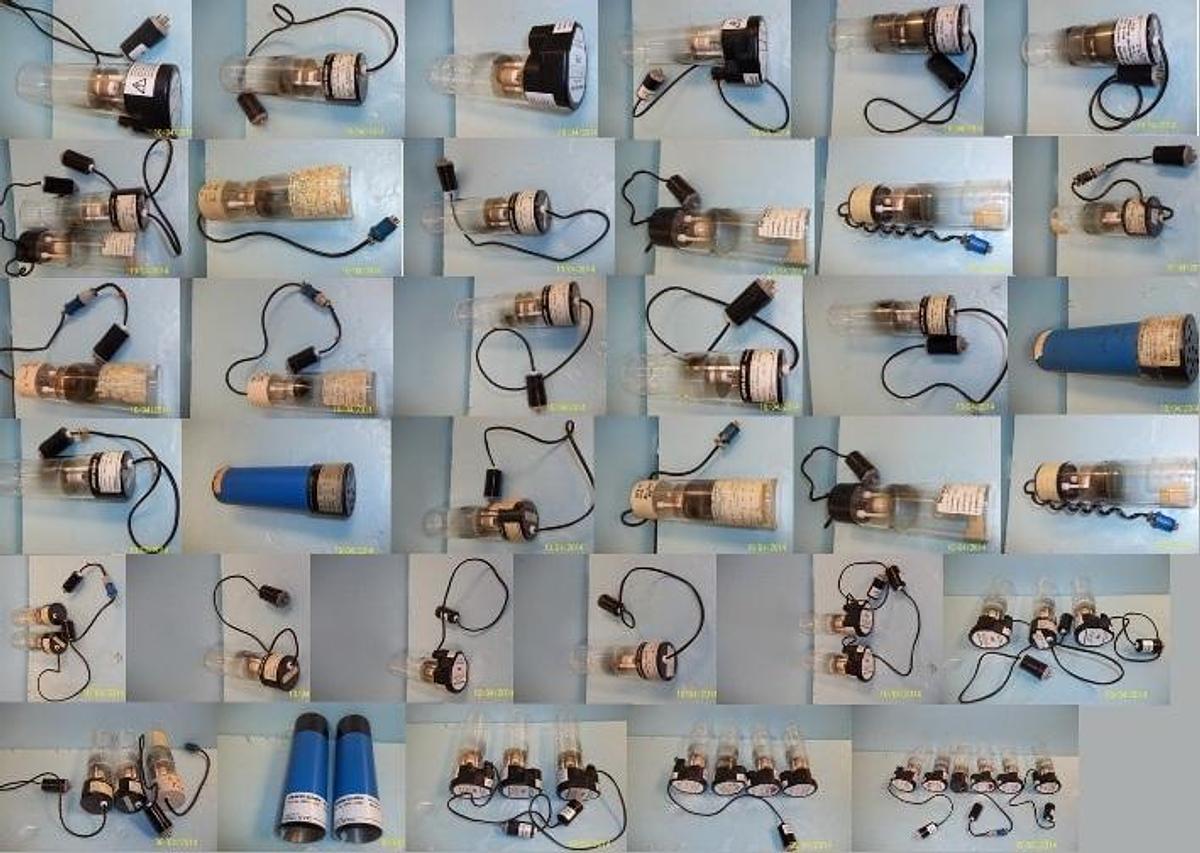 Used LOT PERKIN ELMER AA LAMPS CONSISTING OF: PERKIN ELMER LUMINA LAMP P/N: N305-0209 ELEMENT CU-FE-N