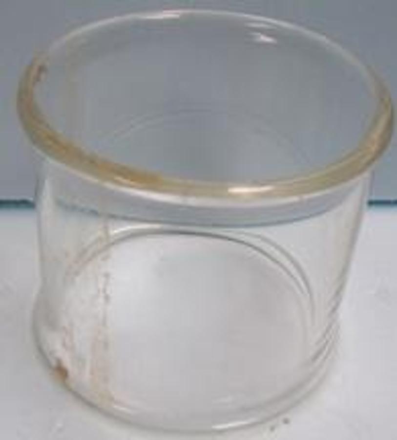 Used QTY. 1. PYREX GLASS 4 ¼" X 4" GLASS PIPE BEADED ENDS.