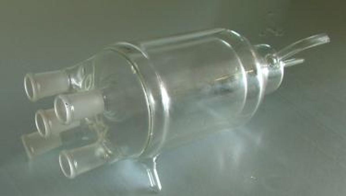 Used QTY. 1. SPECIALTY GLASS 5 NECK JACKETED VACUUM REACTOR NECKS = 24/40. .