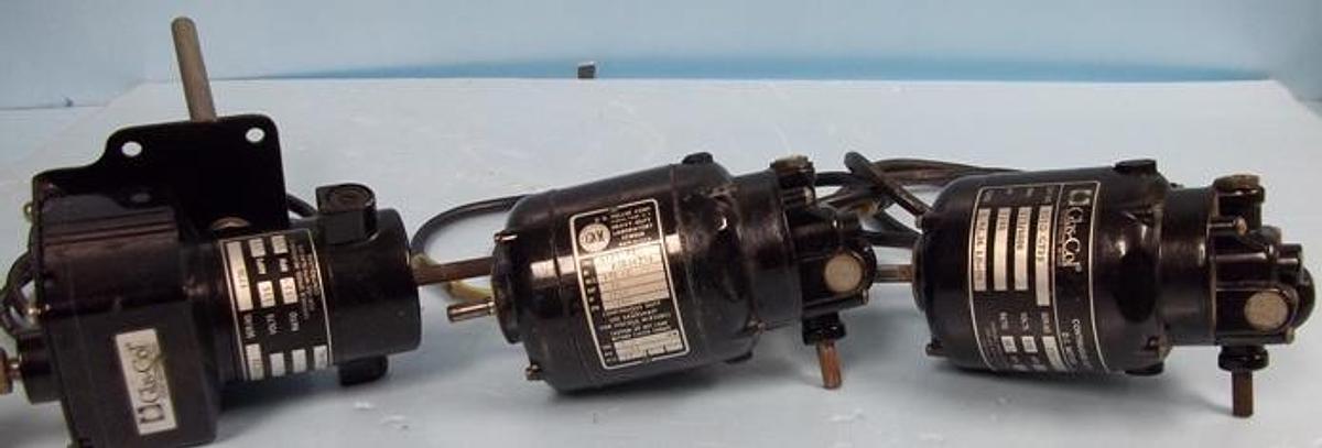 Used QTY. 3. GLAS-COL STIRRER MOTORS (DC) CAT. NO: 099D GT21 099B GT31MCZ2 GT-21-185 SERIAL NO: 1736
