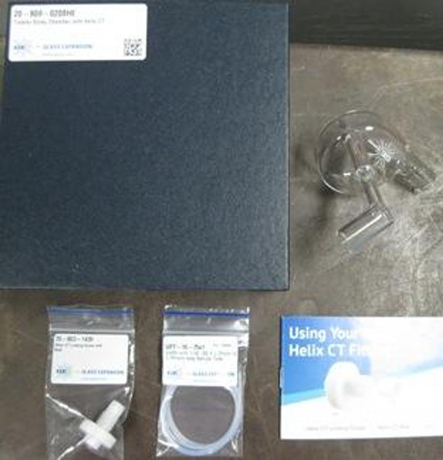 Used QTY. 1. GE GLASS EXPANSION TWISTER SPRAY CHAMBER WITH HELIX CT